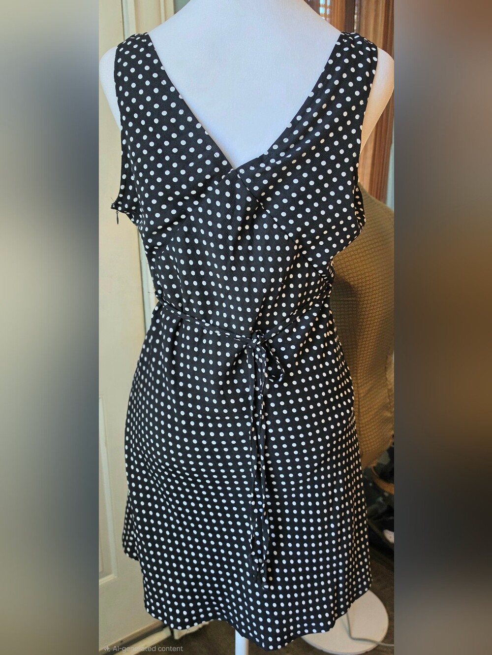 Princess Polly X Asos Nellie Mini Dress Womens 6 Black & White Polka Dot Pinup - Picture 4 of 12